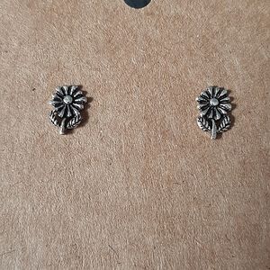 Sterling Silver Flower Earrings